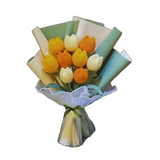 A Dozen Of Crochet Tulip Bouquet