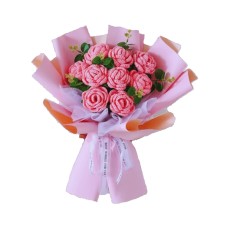 A Dozen Of Crochet Roses Bouquet