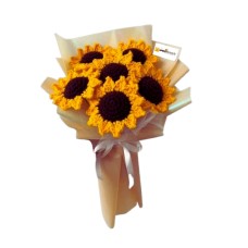 Half Dozen Crochet Sunflower Bouquet