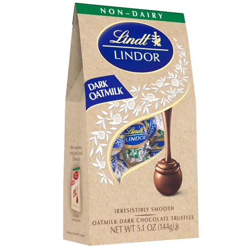 Lindt LINDOR Non-Dairy Oatmilk Dark Chocolate Candy Truffles 5.1 oz Bag