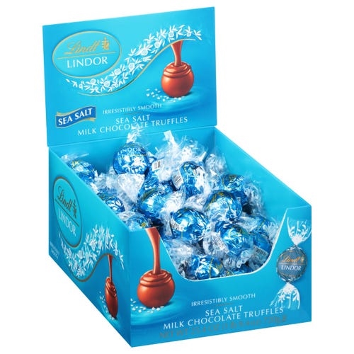 Sea Salt Milk Chocolate LINDOR Truffles Box (60-pc, 25.4 oz)