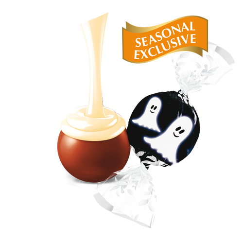 Milk White Chocolate Ghost LINDOR Truffles 800-pc Case (353 oz)