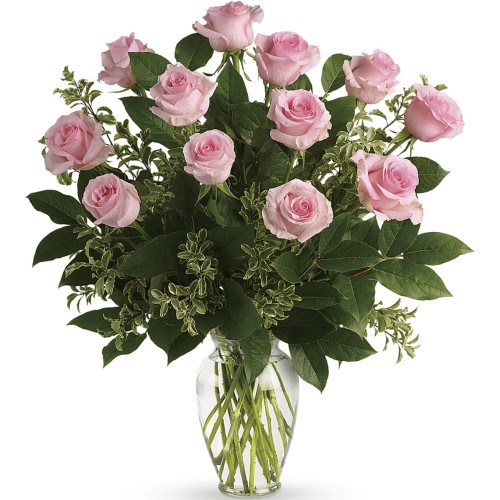 12 Pink Roses