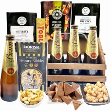 Beers and Beef Jerky Gift in Caddy Carrier
