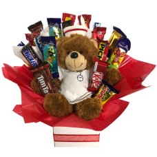 Chocolate Bouquet Get Well Soon Nurse Teddy