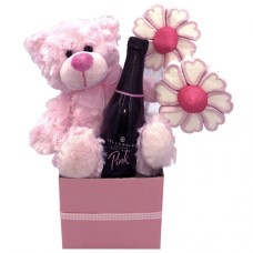 Pink Teddy with Bubbles and Marshmallow