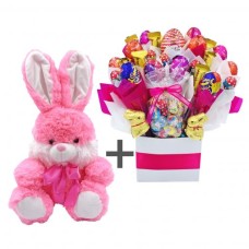 Easter Chocolate Bouquet With Bunny - Pink