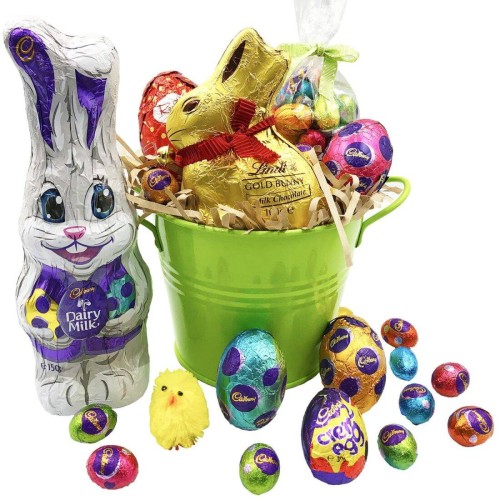 Easter Eggs Gift in Green Bucket