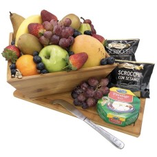 Fruit Bowl with Cheese and Cutting Board