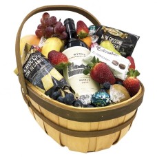 Fruit Hamper with Wine and Savoury