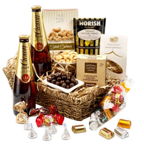 Premium Beer and Nibbles Gift Basket