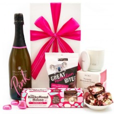 Pink Sparkling Candle and Chocolate Gift