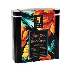 White Choc Chunk & Macadamia Nut Cookies Floral Gift Tin - 200g