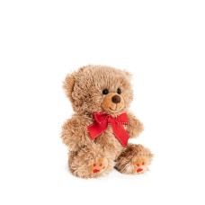 Aiden Bear with Red Bow Brown (20cmST)