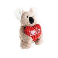 George the Koala Plush Toy w Love Heart Oyster Grey (20cmST)