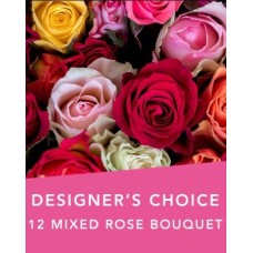 DC 12 mixed colour rose bouquet