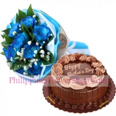 Fathers Day Roses with Double Dutch Cake