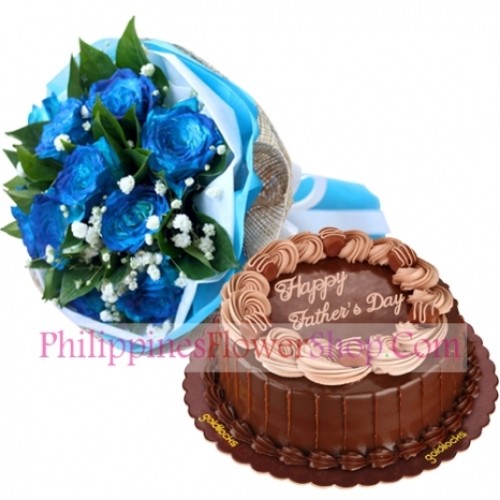 Fathers Day Roses with Double Dutch Cake