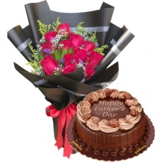 12 Roses with Double Dutch Cake By Goldilocks