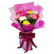 Vibrant 10 Multi-Color Gerbera Bouquet