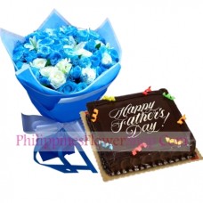 Father's Day Flower with Chocolate Cake