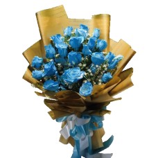 24 Light Blue Roses in Bouquet