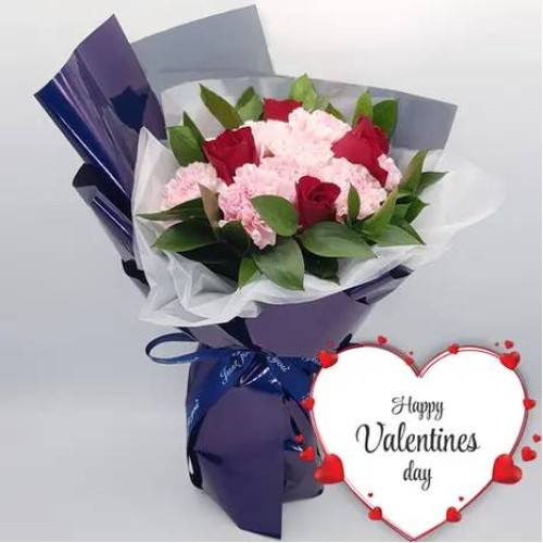 Valentine's Mixed Flower in Bouquet