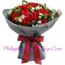 Beautiful 12 Red Roses Bouquet