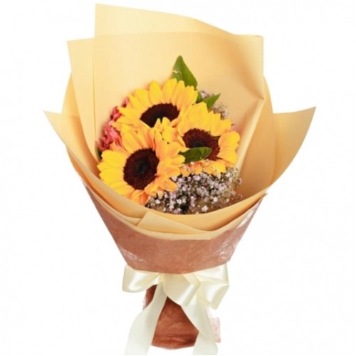 3 Pieces Long Stem Sunflowers Bouquet