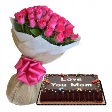 12 Red Roses With Rainbow Dedication Cake By Red Ribbon ((8x12)
