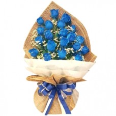 20 Pcs. Blue Spray Roses Bouquet