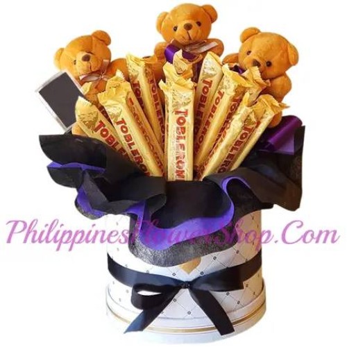 3pcs. Mini Bear with 12pcs. Toblerone Chocolate