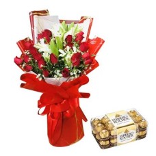 Roses & Lilies w/ Chocolate #101