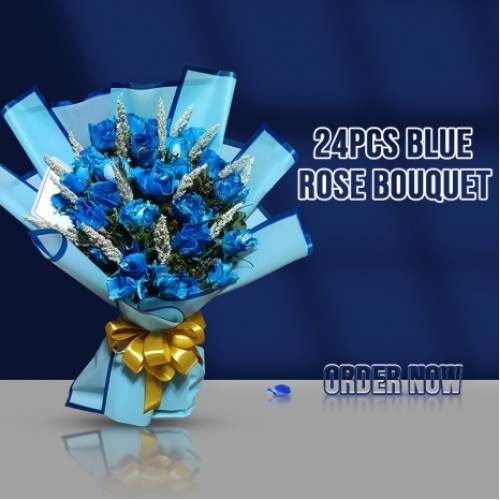 Majestic Blue Rose Bouquet