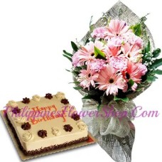 Flower w/ Mocha Dedication Cake by Red Ribbon