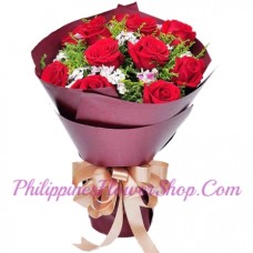Mind Harbor 12 Red Roses Bouquet