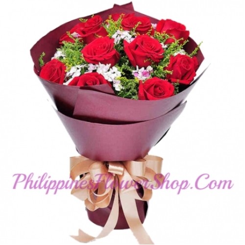 Mind Harbor 12 Red Roses Bouquet