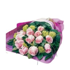 Imported 12 Pink Roses Bouquet