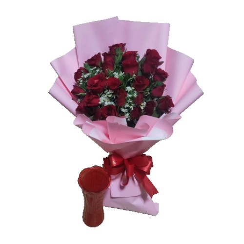24 Red Roses with Premium Vase