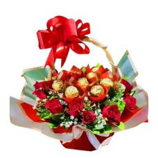 12 Red Roses with Ferrero Rocher