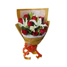 White lilies & Rose Bouquet
