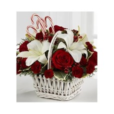 White Asiatic Lilies & red roses#23