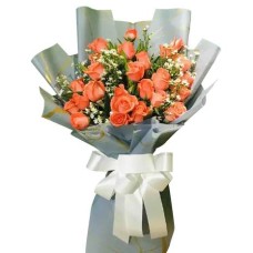 24 Orange Roses Bouquet