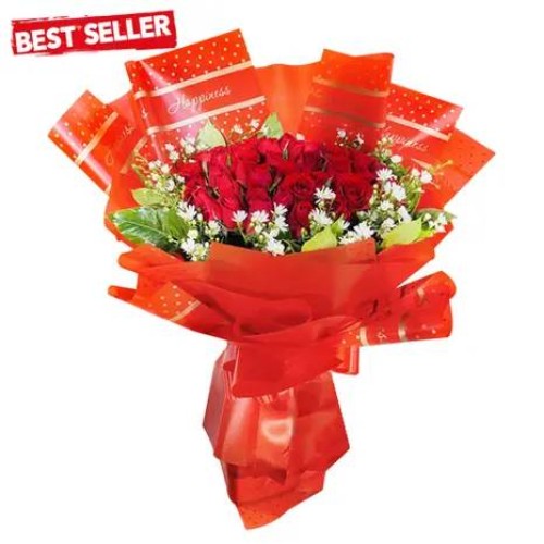 24 Red Color Roses Bouquet
