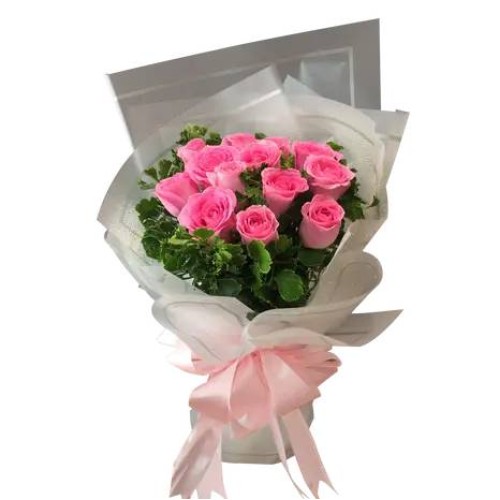 12 Pink Rose Bouquet
