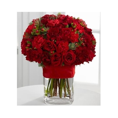 spray roses & red mini carnations#34