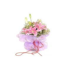 3 Stem Pink Lilies Bouquet