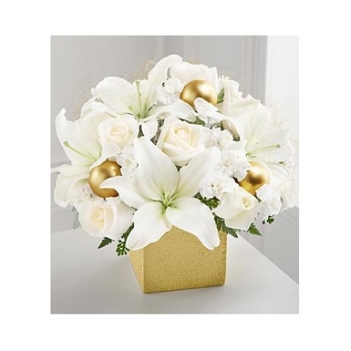 5 roses, 4 Asiatic lilies and 10 miniature carnations#35