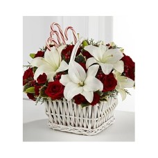 White Asiatic Lilies,roses & Carnation#42