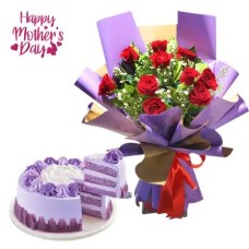 12 Red Roses with Ube Dream Cake